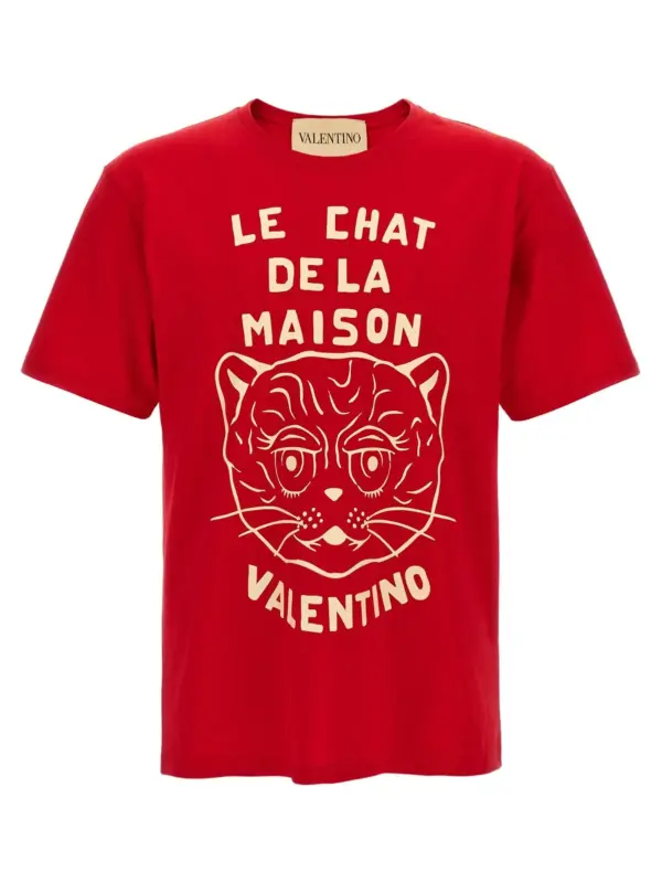 Valentino Garavani 'Le Chat de la Maison' T-shirt VALENTINO GARAVANI Red