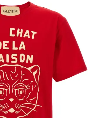Valentino Garavani 'Le Chat de la Maison' T-shirt Man VALENTINO GARAVANI Red