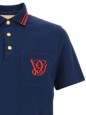 Polo Valentino Garavani embroidery 'VG' Man VALENTINO GARAVANI Blue