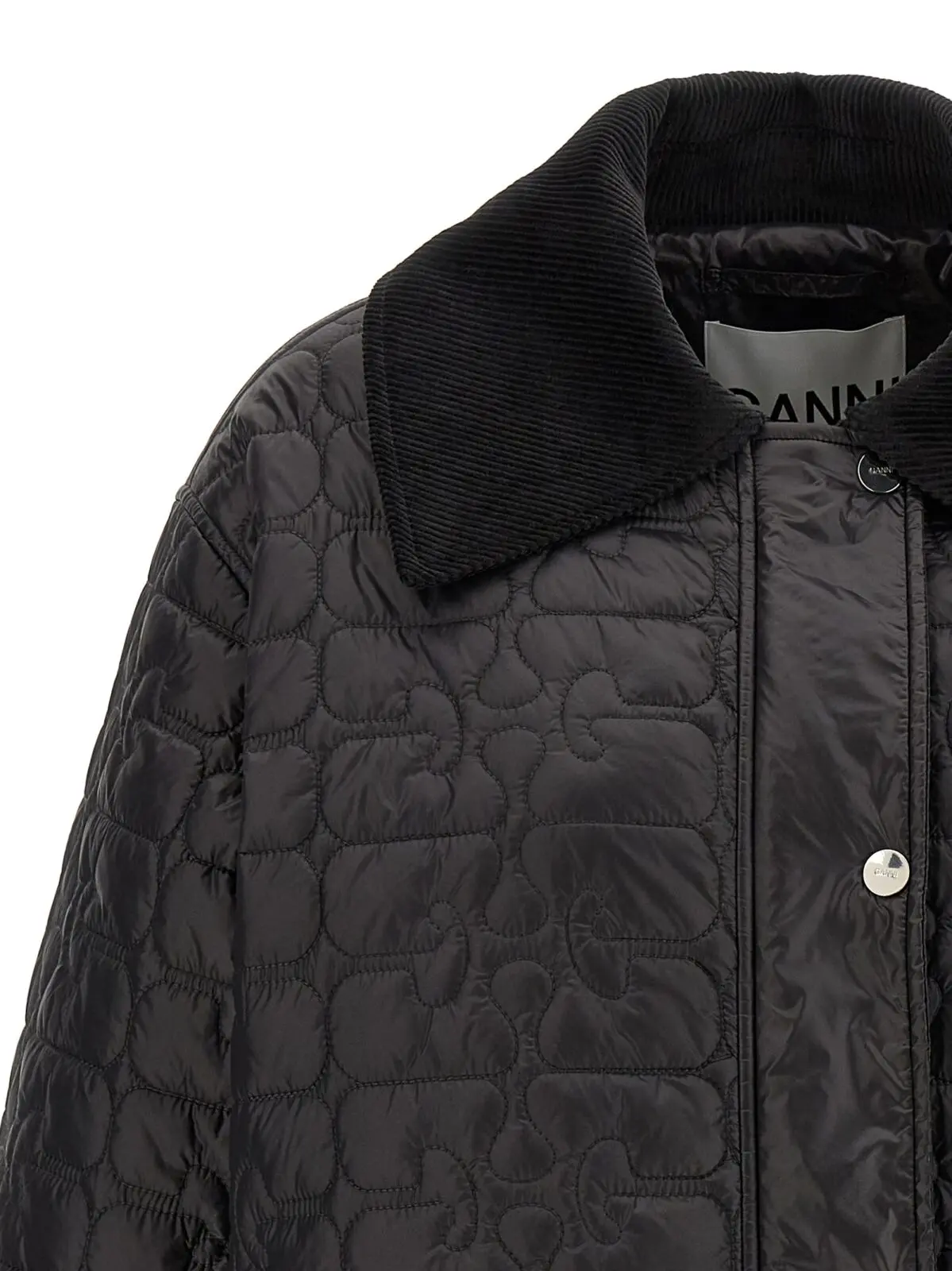 Куртка Ganni Black Shiny Quilt Midi Чорна 3 'Black Shiny Quilt Midi' jacket Woman GANNI Black