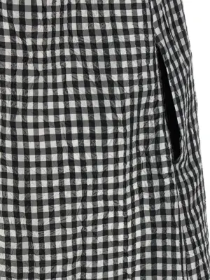 'Crinkled Check Long' dress 100% polyester GANNI Black