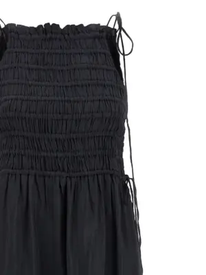 'Black Smock Tie' dress Woman GANNI Gray