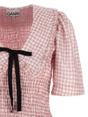 'Pink Check' dress Woman GANNI Pink