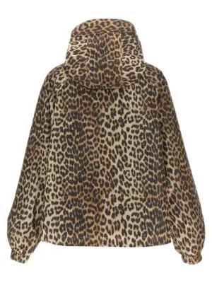 'Leopard Print Nylon' windbreaker W0738859 GANNI Multicolor