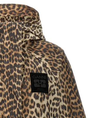 'Leopard Print Nylon' windbreaker Woman GANNI Multicolor