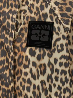 'Leopard Print Nylon' windbreaker 100% nylon GANNI Multicolor