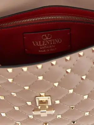 Valentino Garavani 'Rockstud Spike' shoulder bag 100% lamb leather (Ovis aries) VALENTINO GARAVANI Pink