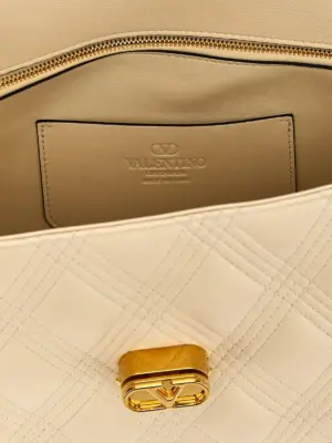 Valentino Garavani 'Quiltie 67' M shoulder bag 100% lamb leather (Ovis aries) VALENTINO GARAVANI White