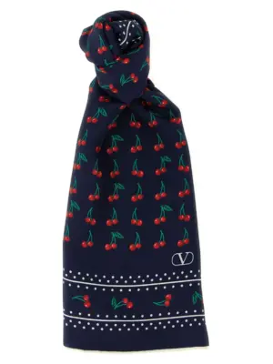 Valentino Garavani 'Cherryfic' scarf VALENTINO GARAVANI Blue