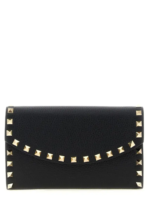Valentino Garavani 'Rockstud' wallet on chain VALENTINO GARAVANI Black