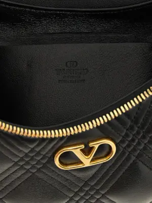 Valentino Garavani 'Quiltie 67'mini shoulder bag 100% lamb leather (Ovis aries) VALENTINO GARAVANI Black