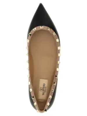 Valentino Garavani 'Rockstud' ballet flats 100% calfskin leather (Bos Taurus) VALENTINO GARAVANI Black