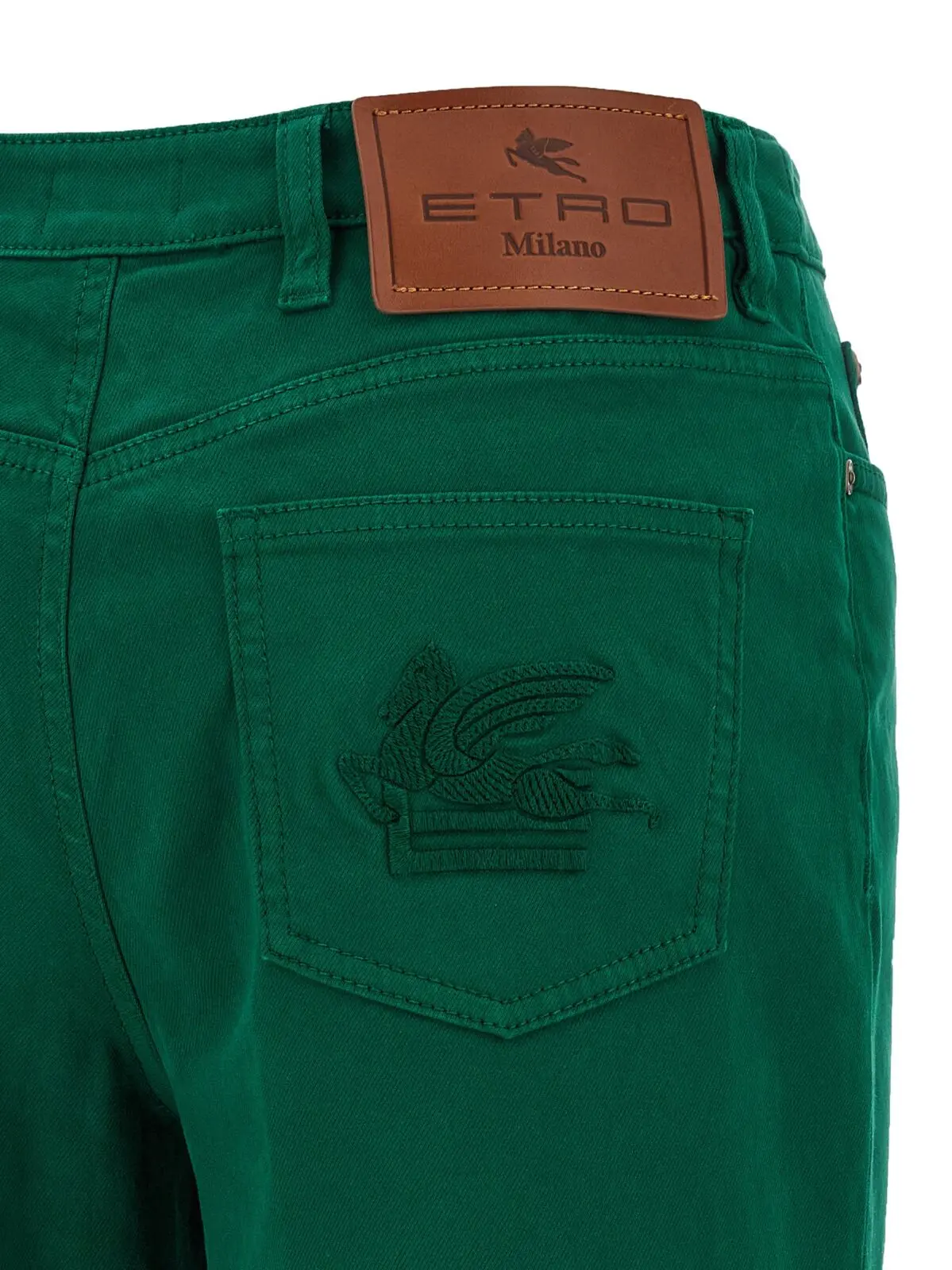 Брюки з бавовни Etro Зелені 4 Cotton trousers 98% cotton