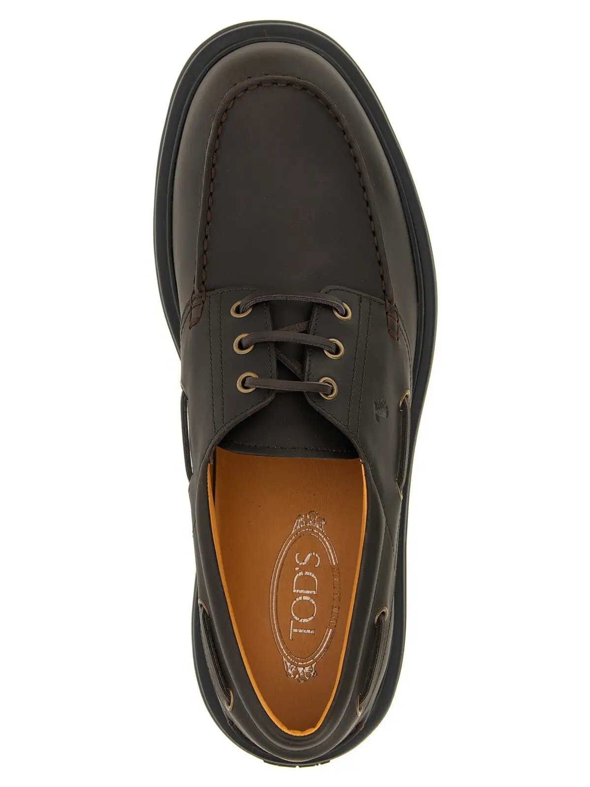 Мокасини Tod's зі шкіри Коричневі 4 Leather Boat Shoe 100% calfskin leather (Bos Taurus) TOD'S Brown