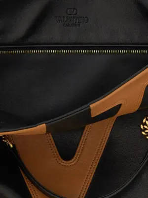 Valentino Garavani 'Viva Superstar' midi shopping bag 100% lamb leather (Ovis aries) VALENTINO GARAVANI Brown