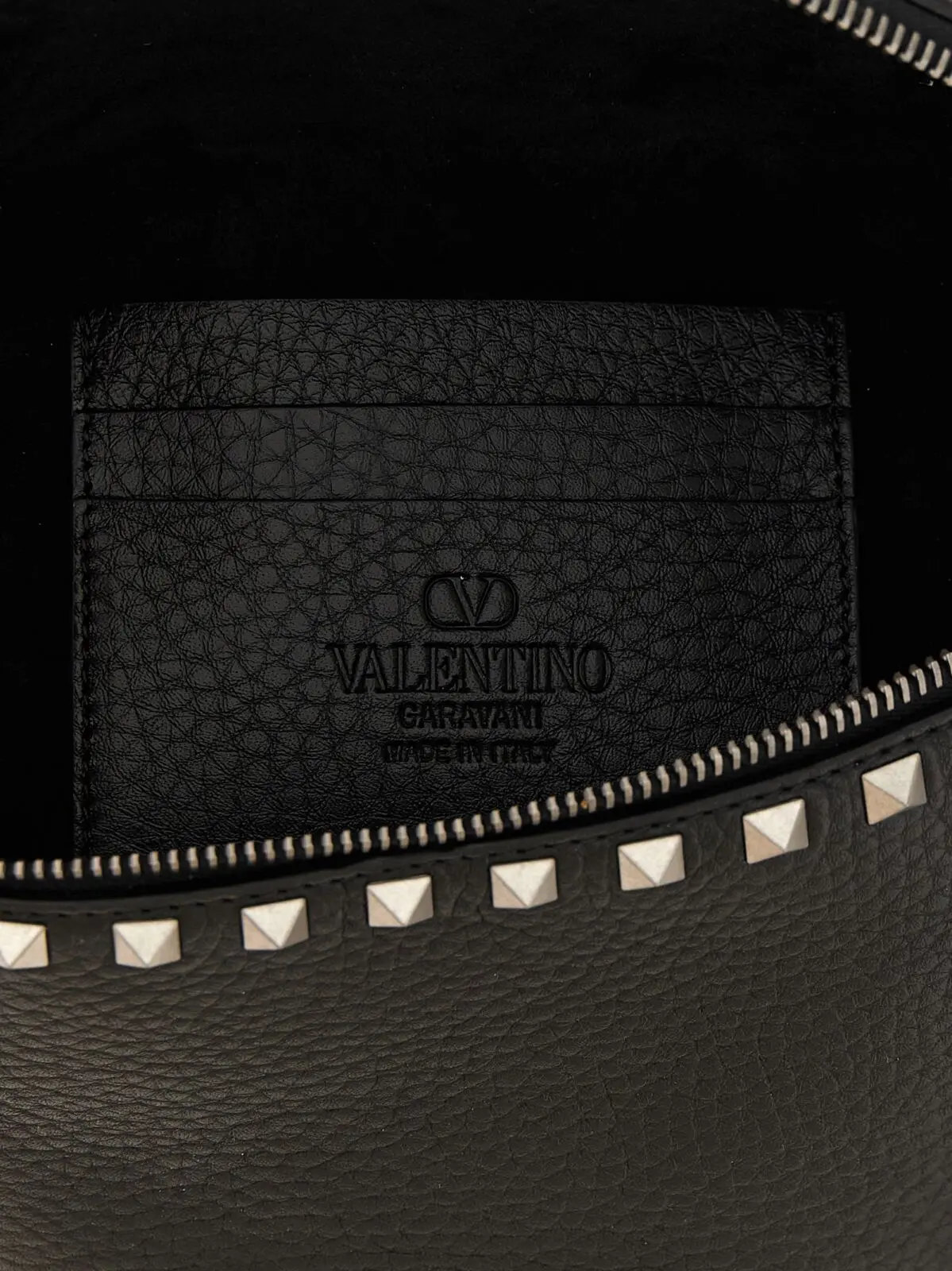 Сумка крос-боді Valentino Garavani Rockstud Чорна 4 Valentino Garavani 'Rockstud' belt bag 100% calfskin leather (Bos Taurus) VALENTINO GARAVANI Black