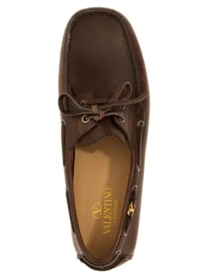 Valentino Garavani 'Driver Fastaway' loafers 100% buffalo leather VALENTINO GARAVANI Brown