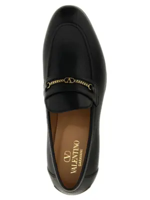 Valentino Garavani 'VLogo Signature' loafers 100% goat leather VALENTINO GARAVANI Black