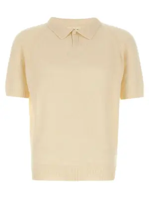 Bouclé polo shirt MA'RY'YA White