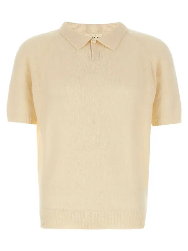 Bouclé polo shirt MA'RY'YA White
