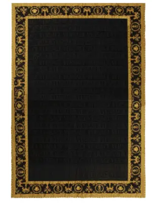 'Barocco' beach towel ZTO191401ZCOSP052Z4800 VERSACE HOME Black
