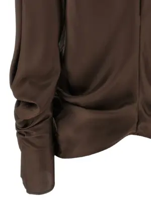 'Miles' blouse 100% silk THE ROW Brown