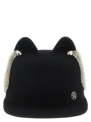'Jamie' hat with crystals MAISON MICHEL Black