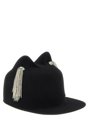 'Jamie' hat with crystals 1027086001BLACK MAISON MICHEL Black