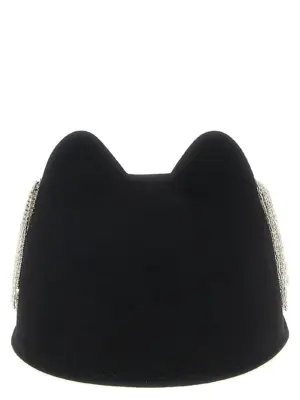 'Jamie' hat with crystals Woman MAISON MICHEL Black