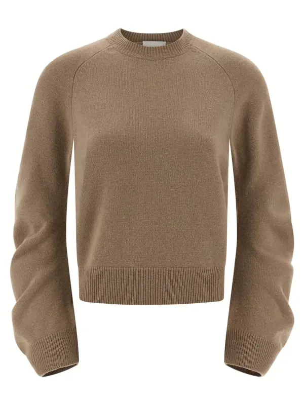 Curved sleeve sweater NUDE Beige