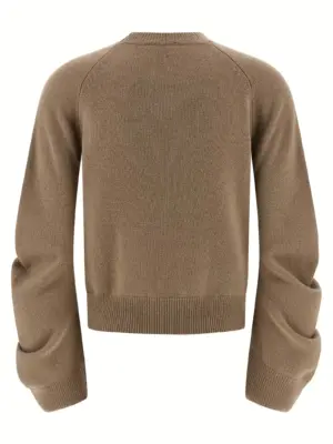 Curved sleeve sweater 1101W2553640 NUDE Beige