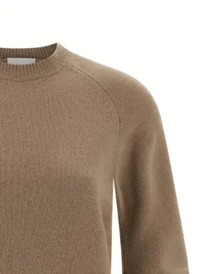 Curved sleeve sweater Woman NUDE Beige