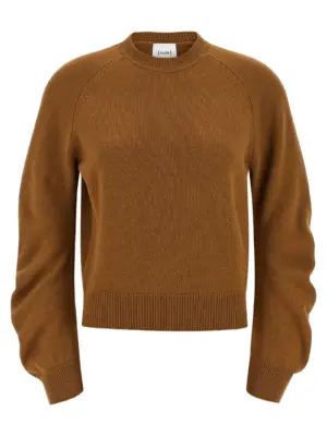 Curved sleeve sweater NUDE Brown