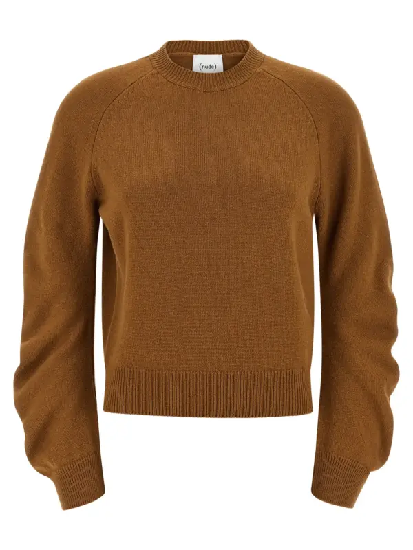 Curved sleeve sweater NUDE Brown