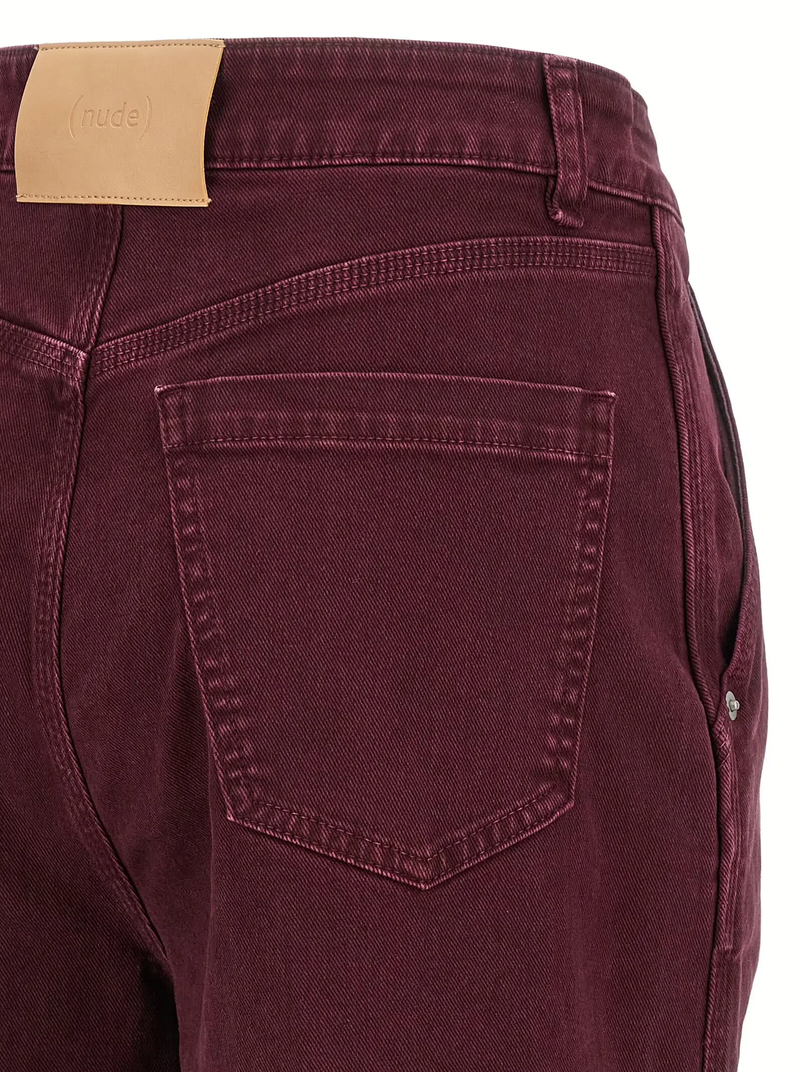 Джинси широкі Nude Бордові 4 Wide leg jeans 98% cotton