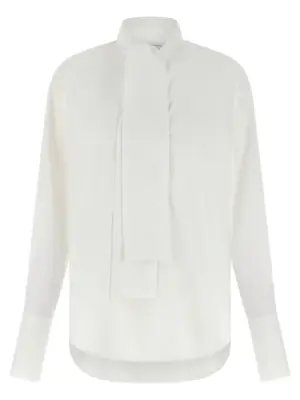 Lavallière collar shirt NUDE White