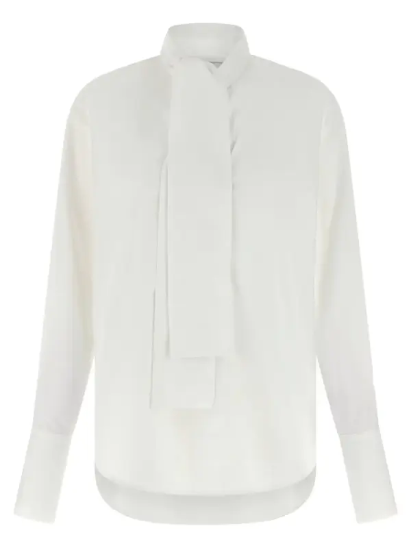 Lavallière collar shirt NUDE White