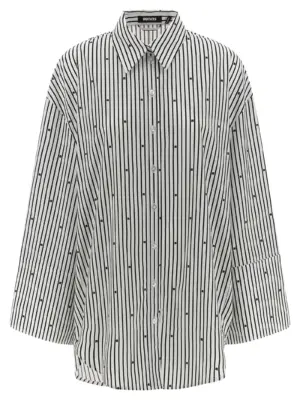 'Poplin Oversized Striped' shirt ROTATE BIRGER CHRISTENSEN White/Black
