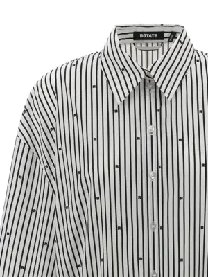 'Poplin Oversized Striped' shirt Woman ROTATE BIRGER CHRISTENSEN White/Black