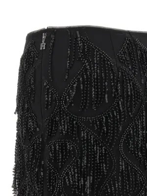 Beaded fringed skirt 97% viscose