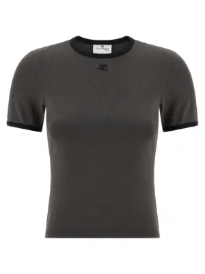 'Signature Contrast' T-shirt COURREGES Gray