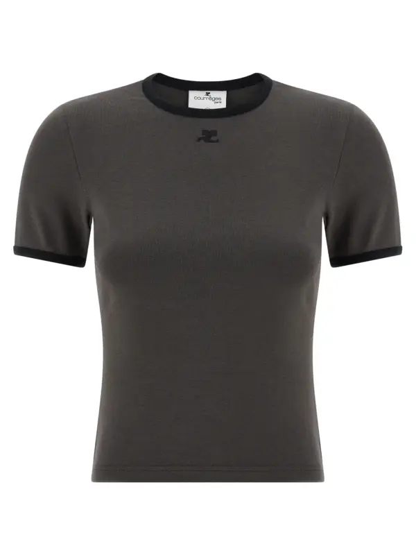 'Signature Contrast' T-shirt COURREGES Gray