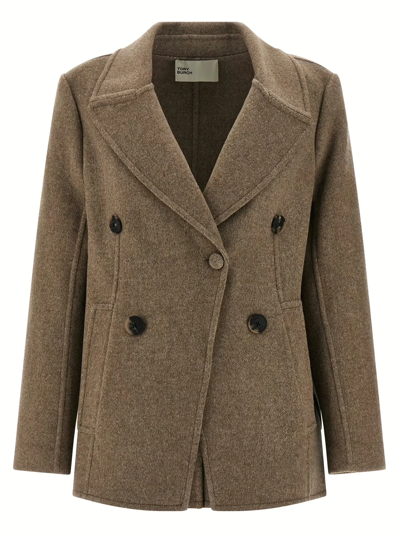 Пальто вовняне Tory Burch Бежеве 1 Wool coat TORY BURCH Beige