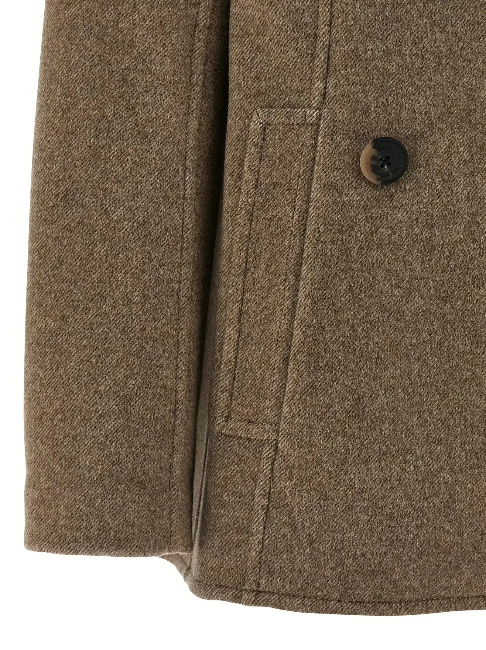 Пальто вовняне Tory Burch Бежеве 4 Wool coat 98% wool