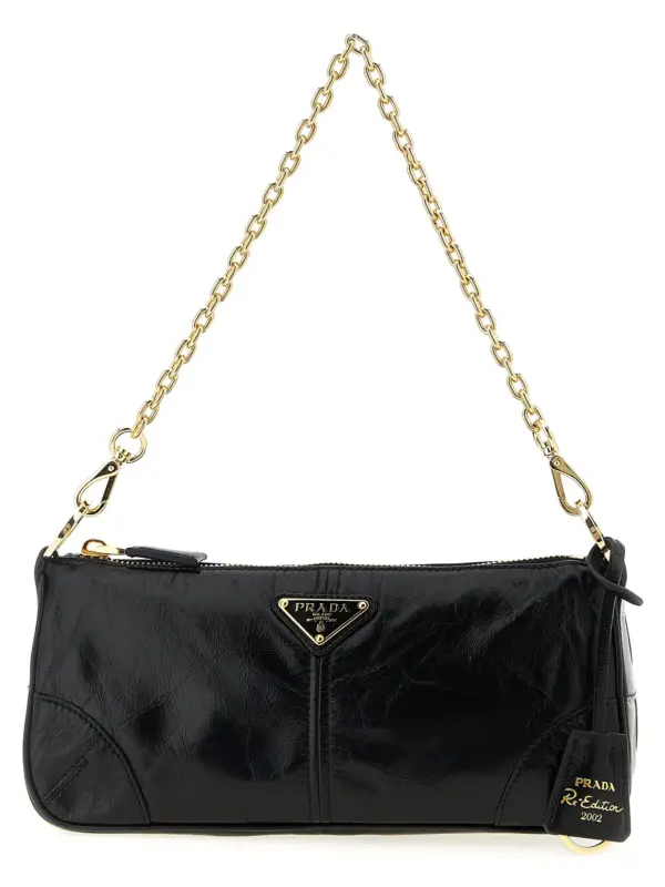 'Prada Re-Edition 2002' medium shoulder bag PRADA Black