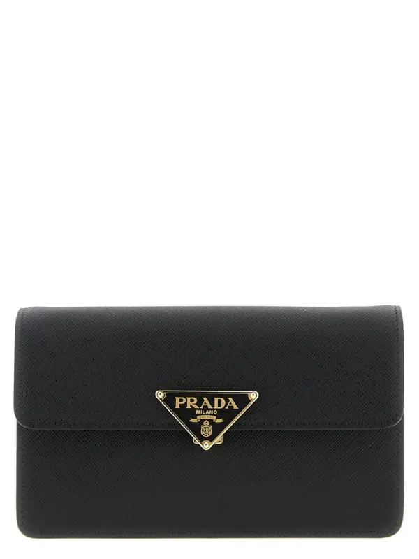 Saffiano mini crossbody bag PRADA Black