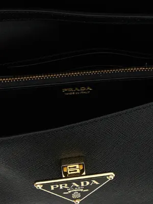 Saffiano mini crossbody bag 100% calfskin leather (Bos Taurus) PRADA Black