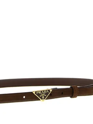Suede belt Woman PRADA Brown