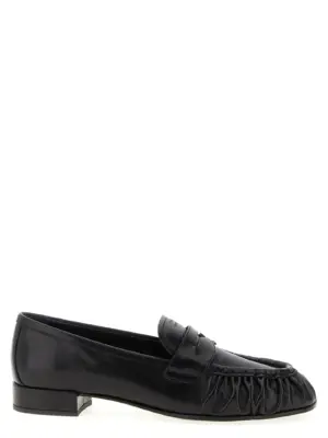Curled toe moccasins PRADA Black