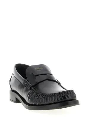 Brushed leather loafers 1D199OF020P39F0002 PRADA Black
